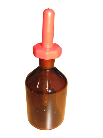 Bottle dropping amber polystopper 125ml