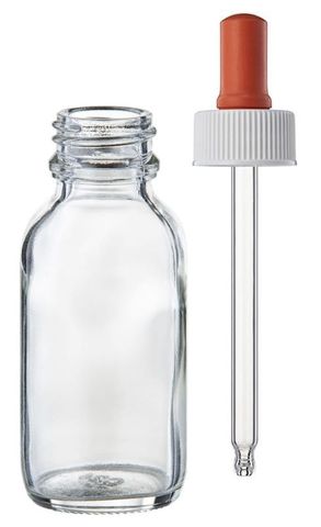 Bottle glass clear 50ml with dropper