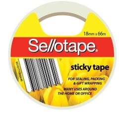 Tape Sellotape clear stick 18mm x 66m