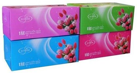 Tissues Facial 2-ply white Pk:180