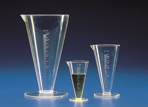 Conical measure 100ml PMP/TPX plastic