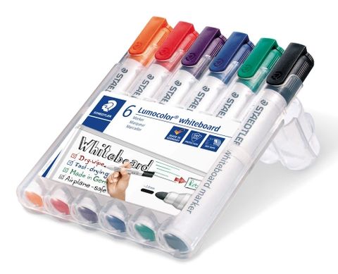 Whiteboard marker bullet tip 6 colours.
