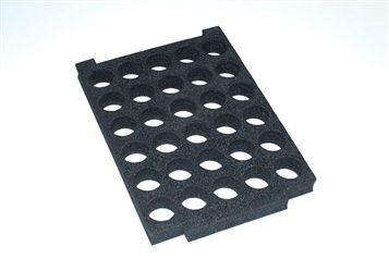 Foam insert holds 30 bottles 45mm dia.