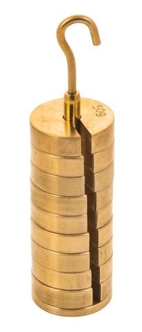Weight set brass 9x50g on carrier 500g
