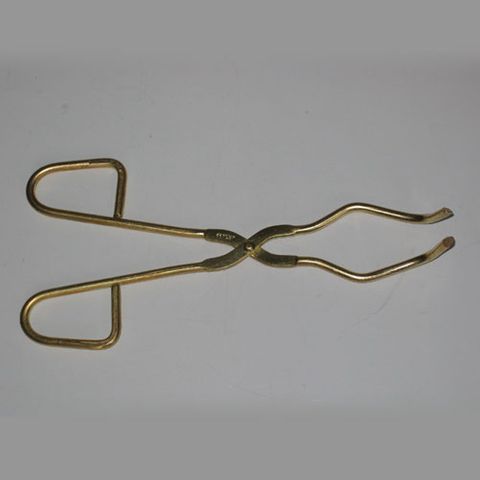Tongs crucible brass w/bow 200mm long