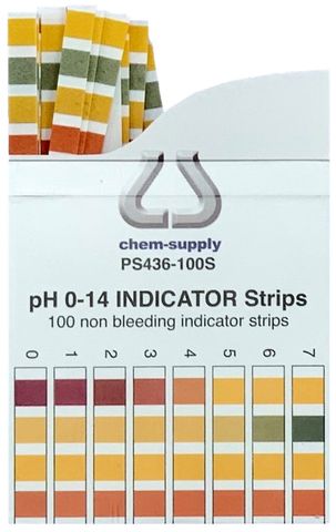 Indicator sticks pH 0-14 non-bleed plas.