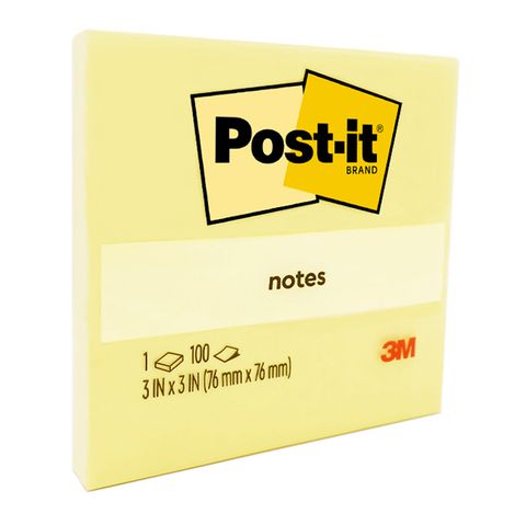 Post It notes plain yellow 76x76mm