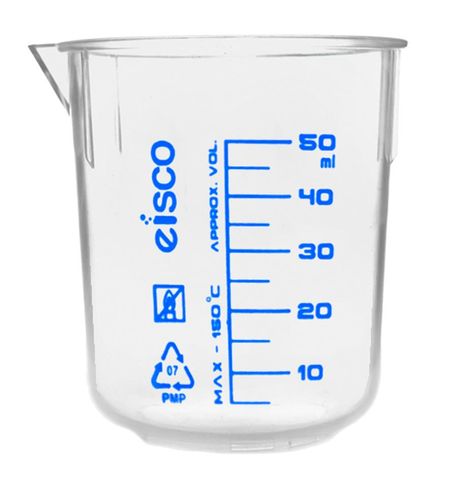 Beaker low form TPX 50ml x 5ml grads