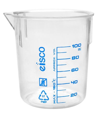Beaker low form TPX 100ml x 10ml grads