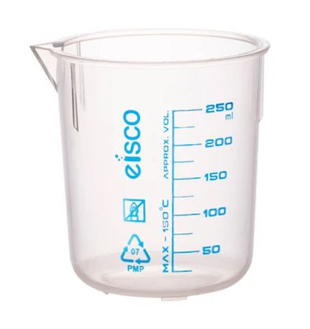 Beaker low form TPX 250ml x 25ml grads