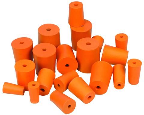 Stoppers rubber 1-hole assorted sizes
