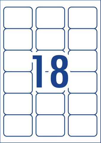 Labels adhesive white 63.5x46.6mm 18pp