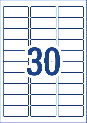 Labels adhesive white 64x26.7mm 30pp