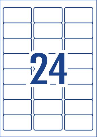 Labels adhesive white 64x33.8mm 24pp