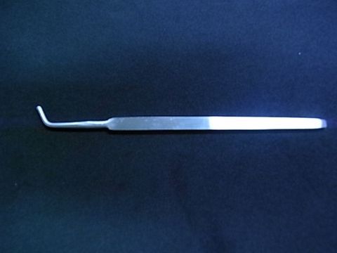 Dissecting needle flat handle bent