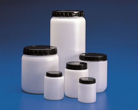 Storage jar wide mouth PE w/cap 250ml