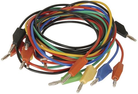 Banana plug leads piggy back 5 colours