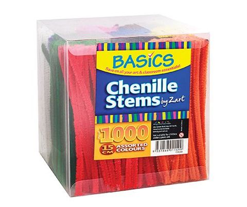 Basics Chenille Stems 15cm 1000s