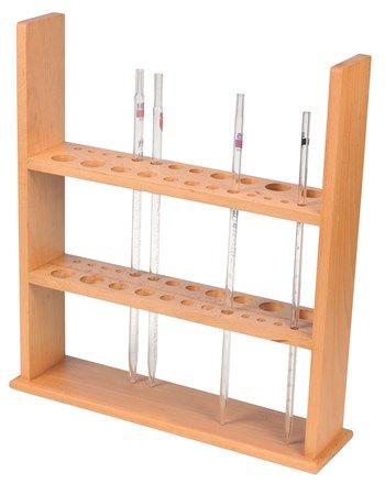 Pipette stand wooden holds 24 pipettes