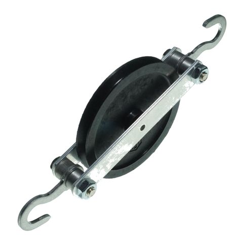 Pulley nylon/single in frame w/hook 50mm