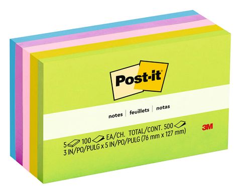 Post It notes 76x127mm assorted ultra