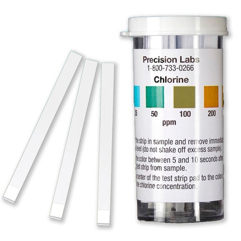 Chlorine Test Strips 25-200ppm medium