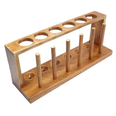 Test tube stand wood 6x25mm tubes w/pegs