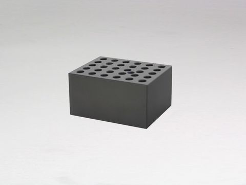 Block aluminium holds 30x 0.5ml tubes