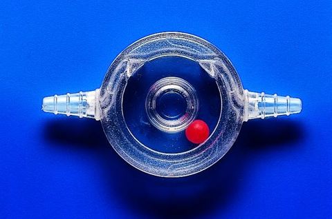 Flow indicator ball SAN housing