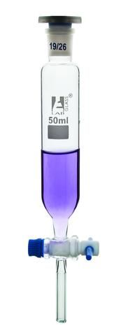 Funnel separating glass 50ml PTFE cylind