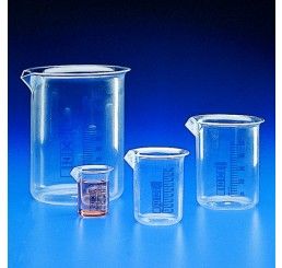 Beaker squat 500ml TPX plastic blue grad