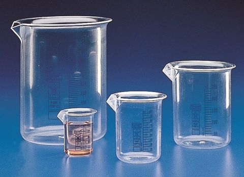 Beaker squat 1lt TPX plastic blue grads