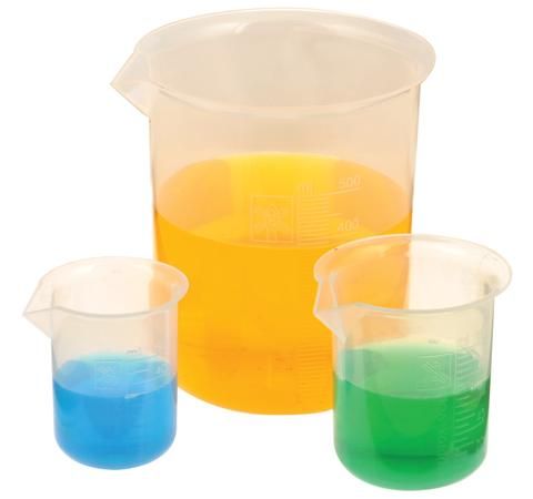 Beaker set 50-100-250-500-1000ml PP