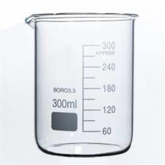 Beaker low form glass 300ml borosilicate