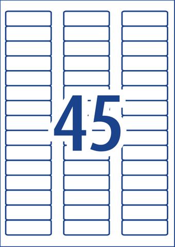 Labels adhesive white 58x18mm 45pp