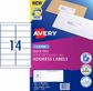 Labels adhesive white 99.1x38.1mm 14pp