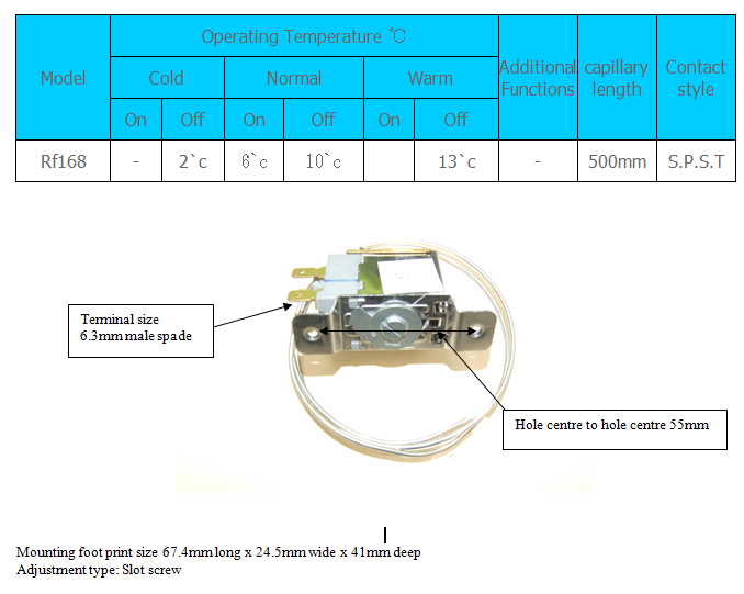 WATER DISPENSER THERMOSTAT