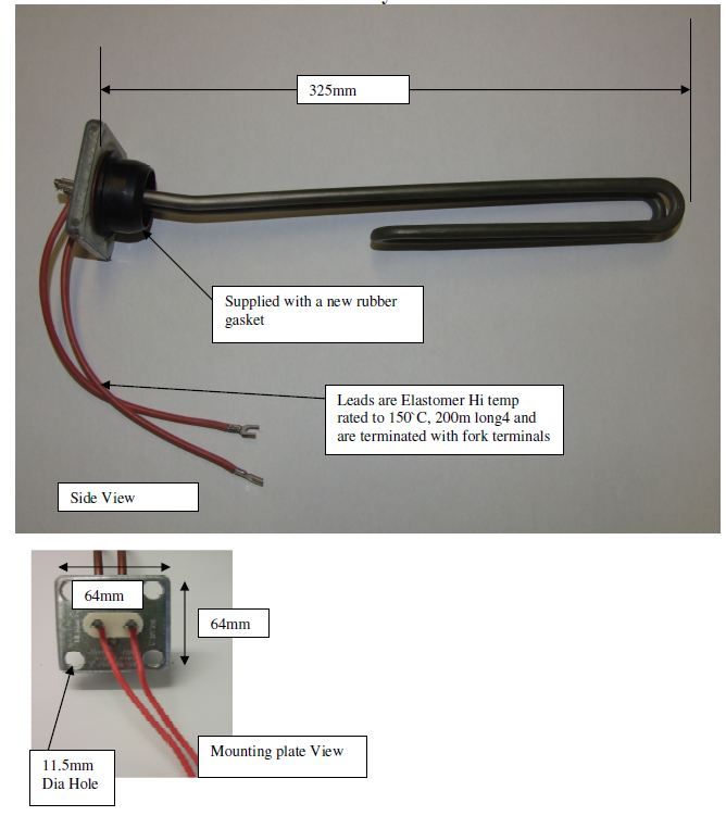 HERMETIC ALL HOTWATER ELEMENT 3600W GEN