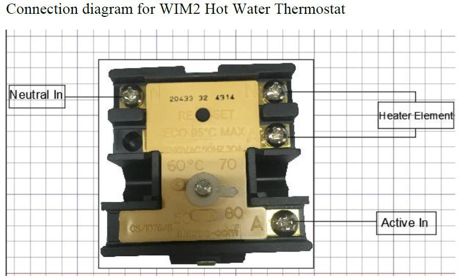 GENUINE UNIVERSAL HOT WATER THERMOSTAT 40-80 DEGREES CELSIUS KS-172S SE0172S 