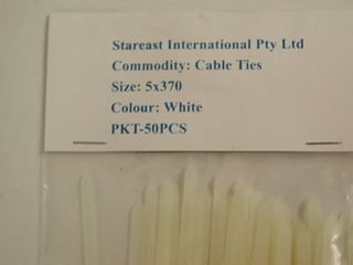 CABLE TIES 5x370 WHITE pkt50