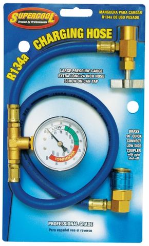R134A CHARGE HOSE WITH PRESSURE GUAGE