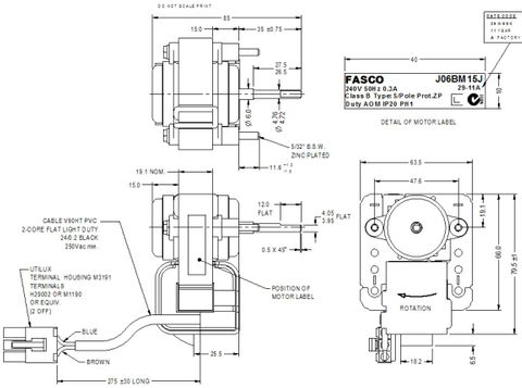 FASCO 4.3W 2P S/S CW 240V 1SP J06BM15J