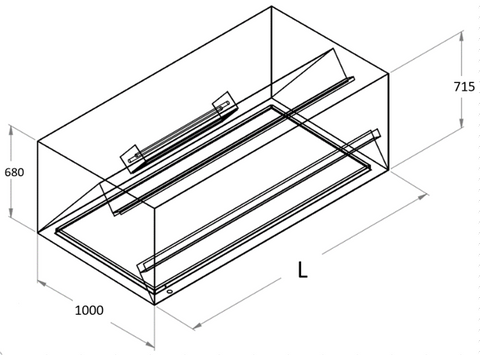 COMMERICIAL KITCHEN CANOPY 1000X3100MM