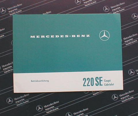 OWNERS MANUAL W111 220SE COUPE