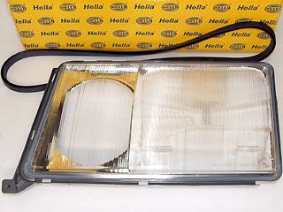 LH HEADLAMP LENS W124 94- HELLA