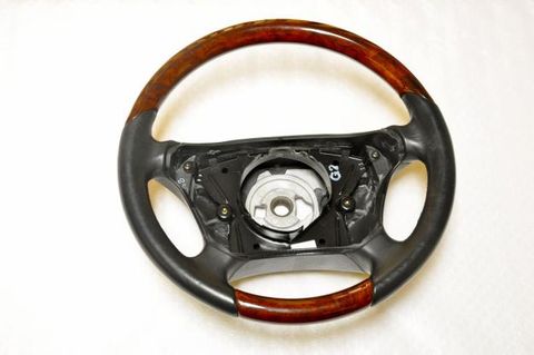 STEERING WHEEL R129 WOOD LEATHER  USED