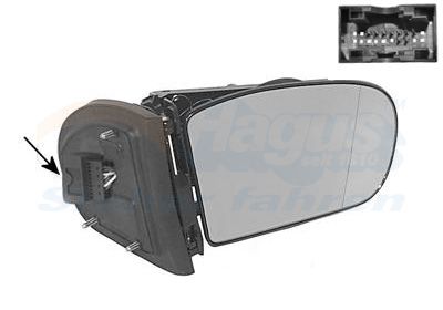 RH MIRROR FRAME / GLASS W203 TAI 3032856