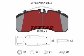 DISC BRAKE PADS ACTROS MP2 FEBI 16665