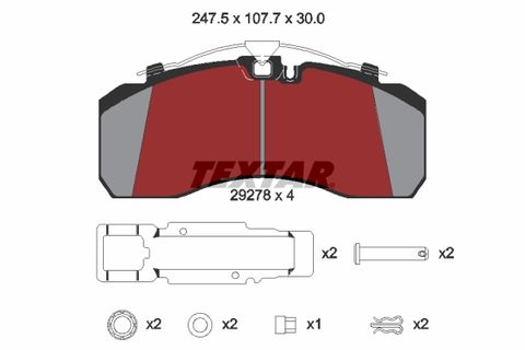 DISC BRAKE PADS ACTROS MP2 FEBI 16665