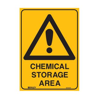 Warning Sign - Chemical Storage Area (Polypropylene) H300mm x W225mm